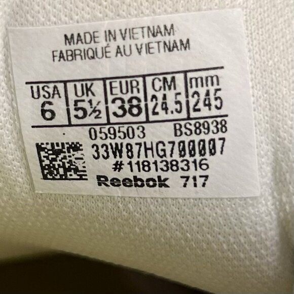 Reebok Classic Metallic Athletic Shoes Charged Pink White Girls Size 6 - Picture 8 of 8